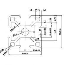 MK-8-3030 3030 Aluminium Alloy Extrusion Spray Profile Silver Anodized Industrial Frame for Door and Window Factory Price thumbnail-2