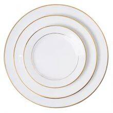 Wholesale Custom Porcelain Ceramic Plate With Gold Rim