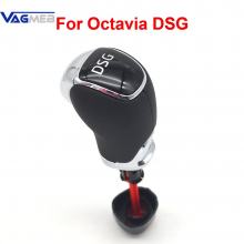 For Skoda Octavia Superb Fabia Yeti DSG Gear Shift Knob Leather Side Cover Interior Accessories thumbnail-2