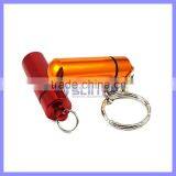 15mm O/D Oxidization Smooth Surface Keychain Capsule Pill Box Packaging Cases