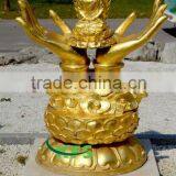 Bronze Small Guanyin Sitting on Palm Sculpture