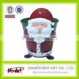 Hot sell Santa Claus flower pots metal Christmas decoration