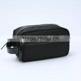 1680D Black Toilet Bag/wash Bag/toiletry Bag With Leather Handle thumbnail-1