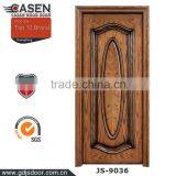 Single Swing Walnut Main Door Wood Carving Design thumbnail-4