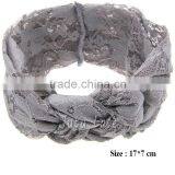 Fancy Lace Elastic Headbands - Knitted Head Wraps for 0-4years Old Kids Hair Accessory - Wide Lace Headband thumbnail-2