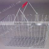 Metail shopping basket with handles for supermarket