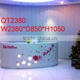 High Quality White Salon Reception Desk Factory Sell Directly QT2380