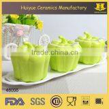 Set of 3 Ceramic Spice Jars/ Condiment Pots/Spoon Sets thumbnail-3