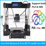 2016 Hot sale personal DIY office industrial 3D LCD optional prusa i3 cheap 3d printer with ABS/PLA filament 8GB TF card as Gift