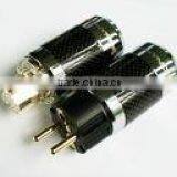 SONARQUEST Carbon Fiber Series EU Gold Plated Power Plug Connector
