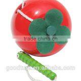 Wooden Caterpillar Eating Red Apple thumbnail-5