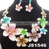 hot sale new design flower necklace and earring sets