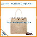 Hot Sale Leather Handle Shopping Jute Bags Hessian Cloth Burlap Sack Linen Bag thumbnail-4