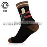 Custom Design Crew Man Black Cotton Socks