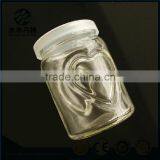 200ml Heart Shaped Glass Pudding Bottle Milk Bottle With Plastic Lid thumbnail-2
