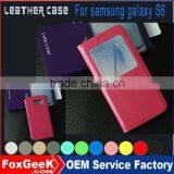 2015 Hot Sale Cell Phone Case for S6 Case. Leather Flip Case for Samsung Galaxy S6