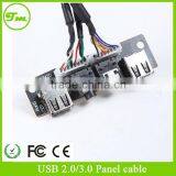 USB2.0*2 Panel Mounted Cable Adding Two Audio AV PCB7420 Port for PC