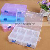 Two-Layers Adjustable 8 Grid Jewelry Storage Box Plastic Transparent Jewelry Cosmetic Stash Case