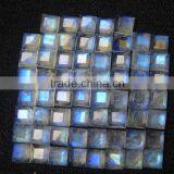 Square Shape Semi-Precious Rainbow Moonstone Faceted 6x6mm Blue Flashy Gemstone thumbnail-2