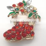 New fashion jewelry color christmas shoe brooch brooch Christmas gift