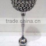 Iron, Aluminum & Glass Crystal Votive Tealight Candle Holder Silver Finish thumbnail-4