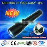 3w Rechargeable Aluminum Flashlight With USB thumbnail-1