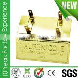Gold Plated Metal Logo Plate Custom Metal Name Tag for Bags thumbnail-1