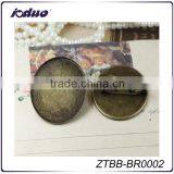 Cheapest Big 30*40mm Brass Brooch Back Base Safety Pin With Oval Flat Pad thumbnail-1