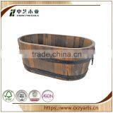 Professional Accept OEM Rustic Hinging High Quality Wooden Barrel Bathtub thumbnail-5