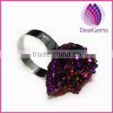 Natural Crystal Stone Druzy Changeable Ring 2015 Wholesale thumbnail-1