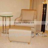 Leather Sofa Chair and Ottoman