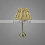 Metal Base And Body In Antique Brass Finish With Fabric Lampshade Mini Table Light Bedside Table Lamp Vintage Style Table Light