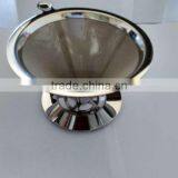 YS Manufacturer Stainless Steel Pour Over Cone Dripper Reusable Coffee Filter Office Cup Stand
