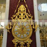 Antique Luxury Brass Wall Hanging Clock, Brass With 24K Gold Plated Home Decorative Wall Clock, Bronze Mounted Clock thumbnail-4