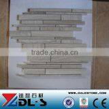 Irregular Brick Type Wooden Vein White Marble Mosaic Tile 12x12 Polished Price thumbnail-1