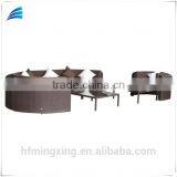 6-piece Outdoor Patio Resin Wicker Half-moon Shape Sectional Sofa Furniture Set thumbnail-2