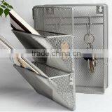 Modern Metal Mesh Office And Home Organization Wall Mounted Sundry Storage Rack Magazine Holder thumbnail-1