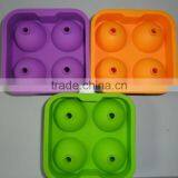 New Round Ice Balls Maker Silicone Tray Four Large Sphere Molds thumbnail-4