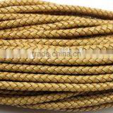 Braided Round Leather Cords 100% Real Leather 4mm for Making Leather Bracelets thumbnail-3