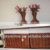 100% Willow and Wood Material Hand Made Cheap White Wicker Furniture With Wicker Basket Drawer thumbnail-3