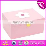 2017 new products girls pink wooden storage bins W08C175
