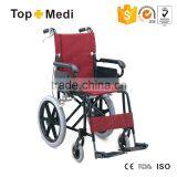 TOPMEDI Foldable Junior Aluminum Manual Transit Wheelchair thumbnail-1