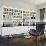 Library Cabinet White Color Mahogany Solid Wood Model Canbera thumbnail-1