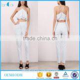 2017 Fashion Crop Top and Pant Style Women Two Piece Set thumbnail-1
