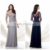 Porn Chiffon Lace Low Back Open Half Sleeves Long Dress thumbnail-1