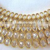 Gold Plated Crystal White Reverse AD Designer Necklace Earring Set1 thumbnail-2