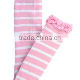 High Quality Kids Children Clothes Custom Baby Clothing Boutique Stripe Wholesale Pink Baby Leggings Pants thumbnail-1