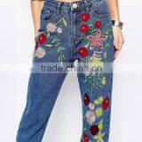 Ladies Jeans Top Design Women Embroidered Jeans Denim Hot Sale thumbnail-3