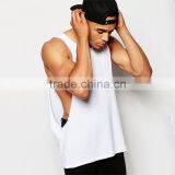 Mens Plain White Tank Top Custom Open Side Tank Top thumbnail-1