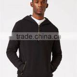 Plain Black Half Zip Classic Fit Hoodie With Zipper Pockets Front Blank Men Sweatshirt With Custom Tags thumbnail-2